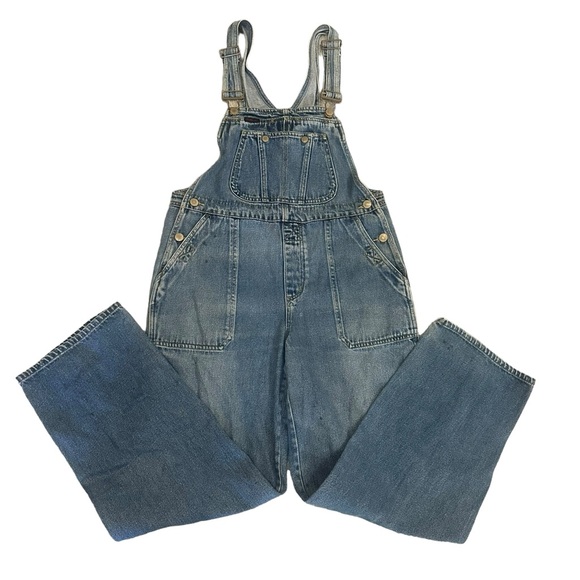 Vintage Squeeze Jeans Carpenter Denim Overalls Women’s Size Medium 34 x 30 - Picture 10 of 12